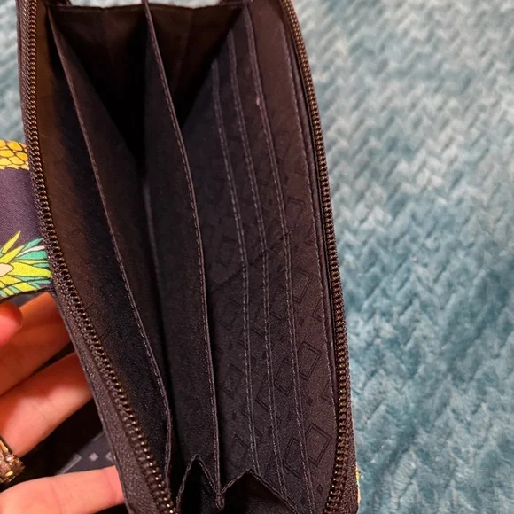 Vera Bradley Navy Quilted Wallet with Tropical Pineapple Print - Picture 8 of 10